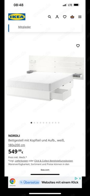 Ikea Bett Nordli - neuwertig Bild 1