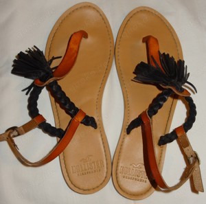 SA Hollister California Sandalen US Gr. 8 Zehentrenner Obermaterial Leder wenig getragen Schuhe Dame