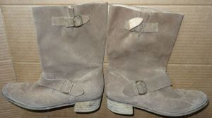 SA Stiefeletten Gr.40 Wildleder hellbraun Lederstiefel m Absatz z.ausbessern sonst gut erhalten Schu