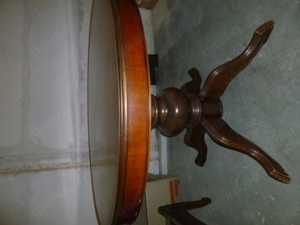 Runder Tisch ausziehbar, m. 4 Stühlen Bild 1