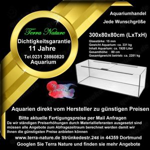 Aquarium Handel 300x80x80cm 1920 L Großraumaquarium