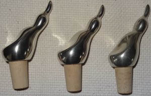 D Rémy Bloch Zinngießerei Flaschenkorken mit Zinngriff 3 Stk Horgenberg Schweiz unbenutzt 