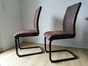 2 Eßtisch-Leder-Stühle, braun, neu Bild 3