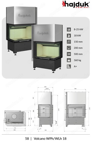 Kaminbausatz  IMPERIAL EXTRA b Volcano WPh 18KW WASSER Kamin Hajduk LDF-Kamine Bild 4