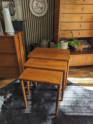 Beistelltisch nesting table teak 60er   Vintage   Mid Century