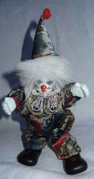 D12L Clownfigur Gesicht Schuhe Hände aus Keramik stehend 22cm Sammelfigur einwandfrei erhalten 