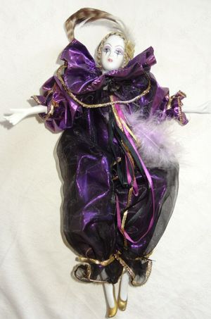 D18L Clownfigur Gesicht Hände Schuhe aus Porzellan sitzend 43cm Sammelfigur einwandfrei erhalten 