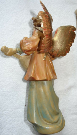 DL Engel Figur mit Laute Made in Italy Vitrinenobjekt einwandfrei erhalten