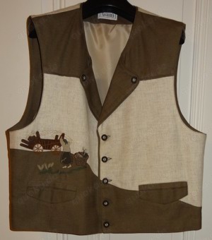 KK Paolo Negrato Trachtenweste Gr.29 ärmellos Herrn Baumwolle Viskose Leinen kaum getragen sehr gut 
