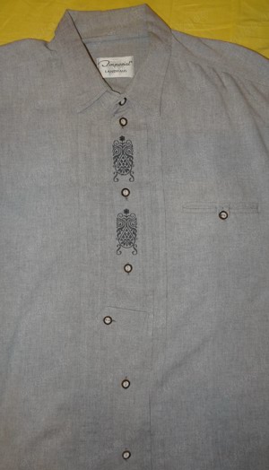 KKH Imperial Landhaus Hemd Trachtenhemd Herren Gr.43 Baumwolle Polyester hellgrau wenig getragen ein Bild 3