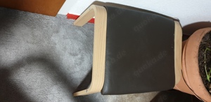 Neuer Echtleder-Eiche- Schaukel-Sessel mit Hocker, Espressobraun, NP 269  Bild 4