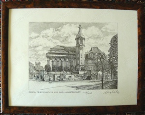 Friedenskirche Jhdt.-Brunnen Litho. 43x33. B087