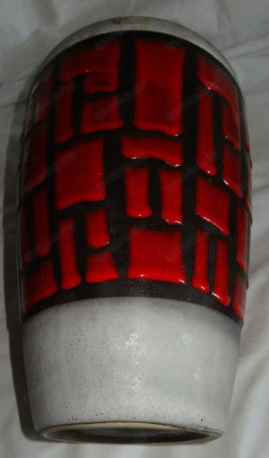 DP Bodenvase groß Lavaoptik schwarz rot grau H30  19 wenig benutzt gut erhalten Dekoration Vintage