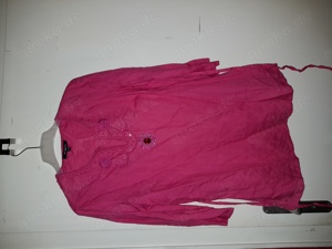 Pinke Bluse mit schöner Stickerei, Größe 40. 100% Leinen. Fabiani.