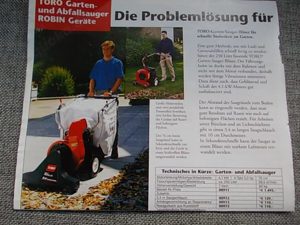 TORO Laub Abfallsauger in Top Zustand Bild 2