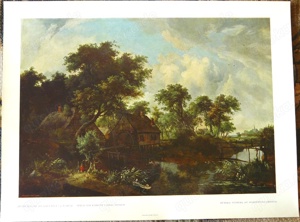 Meindert Hobbema Kunst-Druck 115 J. alt 36x27. B089