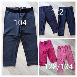 Dreiviertel Hosen für Mädchen (Leggins) - verschiedene Farben und Größen: 104, 122, 128, 134