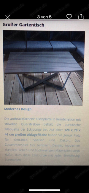 Loungetisch Alu- Puverbeschichtet Bild 2