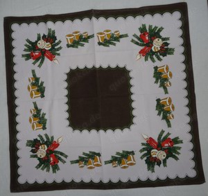 TWF Weihnachtsdecke Mitteldecke Tischdecke älter Baumwolle 70x70 einwandfrei erhalten Tischdecke