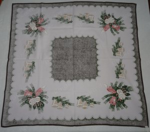 TWF Weihnachtsdecke Mitteldecke Tischdecke älter Baumwolle 70x70 einwandfrei erhalten Tischdecke Bild 2