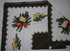 TWF Weihnachtsdecke Mitteldecke Tischdecke älter Baumwolle 70x70 einwandfrei erhalten Tischdecke Bild 3