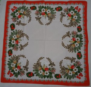 TWF Weihnachtsdecke Mitteldecke Tischdecke älter Baumwolle 73x73 einwandfrei erhalten Tischdecke