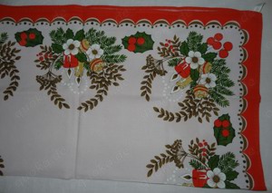 TWF Weihnachtsdecke Mitteldecke Tischdecke älter Baumwolle 73x73 einwandfrei erhalten Tischdecke Bild 3