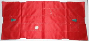 TWF Weihnachtsdecke Tischläufer Tischdecke rot 88x40 Polyester einwandfrei erhalten Tischdecke