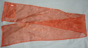 TWL Tischdecke Läufer Schal dopplet Orange Polyester 130x15 einwandfrei erhalten Tischdecke