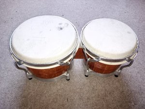 Djembe Bongo Trommel Percussion - Duett  - aus Holz - 18 und 22 cm  -