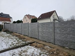 44lfm H:2,00m Betonzaun inkl Aufbau  Sichtschutz Doppelstabmatte Zaun Gartenzaun Bild 7