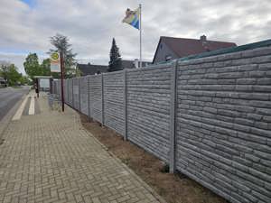 44lfm H:2,00m Betonzaun inkl Aufbau  Sichtschutz Doppelstabmatte Zaun Gartenzaun Bild 10