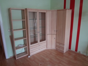 Wohnwand mit Eckschrank, Holzdecor, 4 teilig 