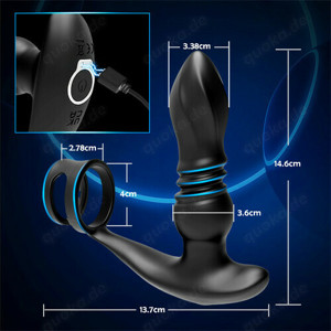 Ellis-7 Thrusting & Vibrating Drill Spirals Double Cock Rings Prostata-Massagegerät Bild 6