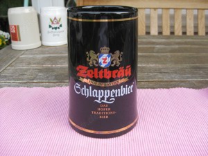 Bierkrug 0,5l Bayern Oberfranken, Zeltbräu Hof - Schlappenbier