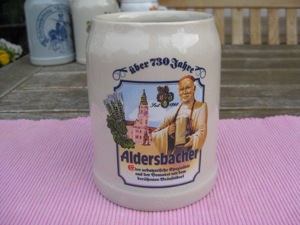 Bierkrug 0,5l Bayern Niederbayern, Aldersbacher Brauerei - über 730 Jahre