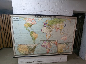 Landkarte Schulkarte 60er 70er   Vintage   Mid Century Deko