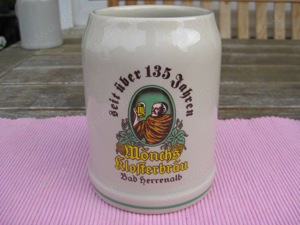 Bierkrug 0,5l Baden-Württemberg, Mönchs Klosterbräu, seit über 135 Jahren, Bad Herrenalb