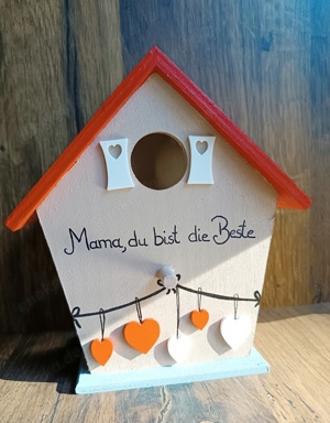 Vogelhaus Muttertagsgeschenk, Herz, Gartendeko 