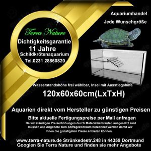 Schildkrötenaquarium mit Insel 120x60x60 cm Aquarium Hersteller Bild 1