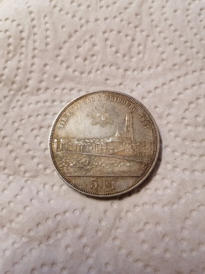 Silber silbermünze 5 Franken Schweiz 1881  835 silber