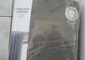 OVP 2x grauer Cordvorhang 140x300 mit Ösen Bild 2