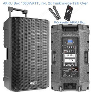 AKKU Box der nächste Sommer kommt-1000WATT- Mit Talk Over, ideal auch für Schausteller, PA-Party-