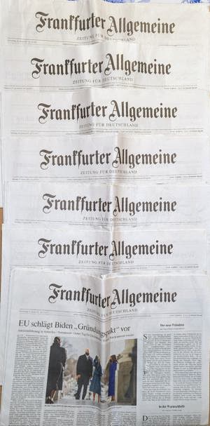 Frankfurter Allgemeine Zeitung 7 Stück FAZ Nr. 17 2021 bis 23 2021