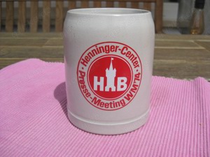 Bierkrug 0,3l Hessen, Henninger Brauerei Frankfurt am Main, Henninger-Center Presse-Meeting WM'74