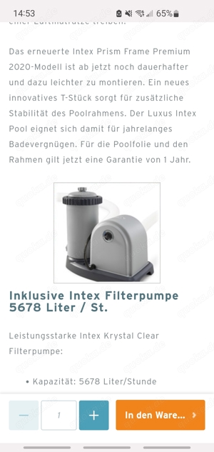 Intex Filterpumpe 5678 Liter