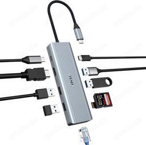 USB C Hub 10 in 1 Docking Station 4K HD 100W PD NEU