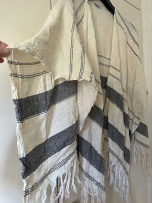 Poncho Pimkie Einheitsgröße weiß blau Cape Überwurf Bild 5
