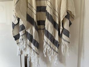 Poncho Pimkie Einheitsgröße weiß blau Cape Überwurf Bild 2