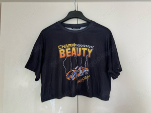 Crop T-Shirt Größe S 36 von shein Drop Shoulder Charm Beauty cropped